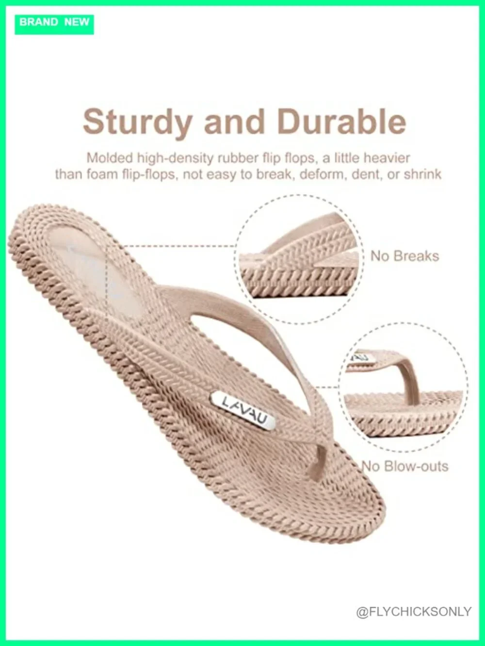 Waterproof Non Slip Thong Sandals for Beach Pool Shower Recyclable